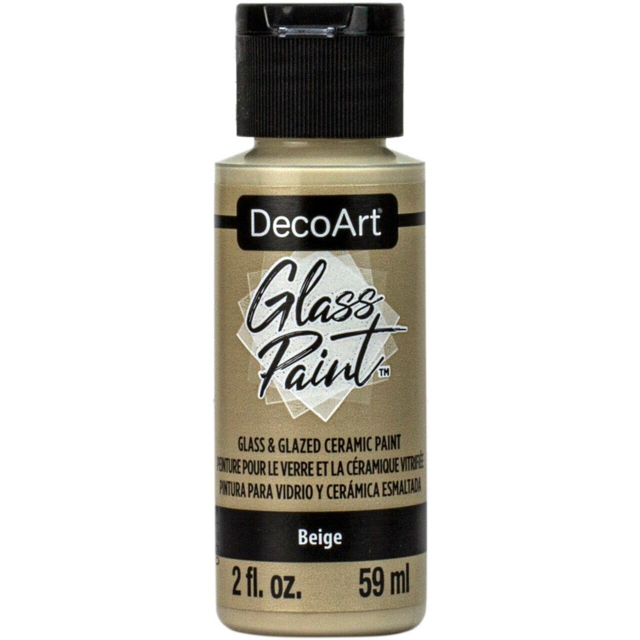 DecoArt Opaque Glass Paint, 2oz, Permanent Satin Paint for Glass, Mirrors & Glazed Ceramics